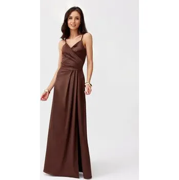 Dámské šaty Roco Fashion Večerní šaty Salma Hnědá Slim Fit 36
