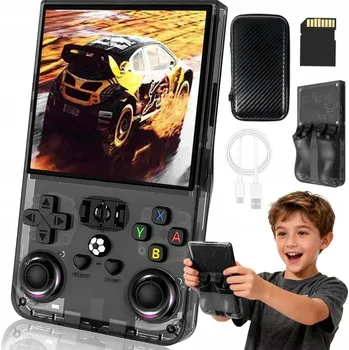 Herní konzole PŘENOSNÁ HERNÍ KONZOLE RETRO 18000 HER IPS 3,5" 64GB ČERNÁ
