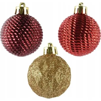 Vánoční dekorace Vánoční Vánoční Baňky na stromeček 4 cm zlaté červené sada 9 kusů kusů