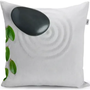 Polštář Sablio Polštář Listy a kámen - 40x40 cm