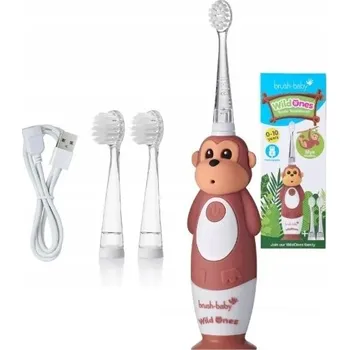 Elektrický zubní kartáček BRUSH-BABY sonický kartáček na zuby Opice 1 ks