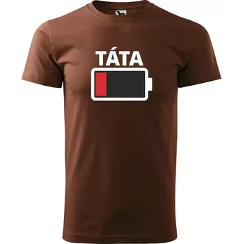 Pánské tričko Sablio Tričko s potiskem pro tátu, vybitá baterie - hnědé S