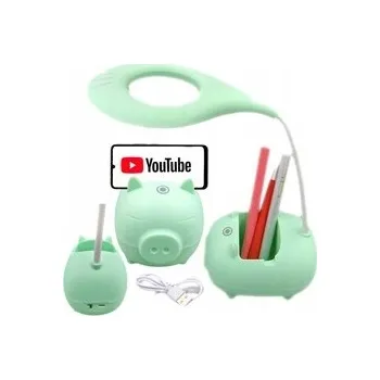 Lampička LED STOLNÍ LAMPA S USB, ZÁSOBNÍKEM A STOJANEM NA TELEFON - IDEÁLNÍ PRO DĚTI