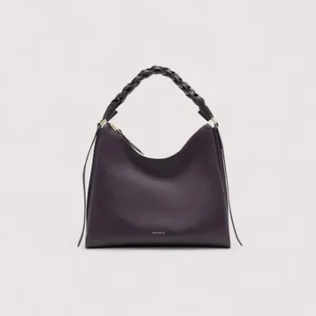 BOHEME MEDIUM GRANA DOUBLE KOŽENÁ KABELKA COCCINELLE PRUNE/RIBES AW25