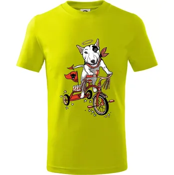 Bull terier anděl (Pecka design) - Tričko dětské bavlněné - 98 cm / 2 roky ( Limetková )
