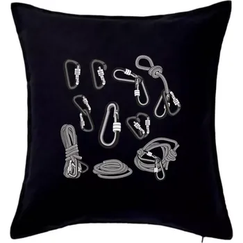 Polštář Horolezecké karabiny - Polštář 50x50 - 50x50 - Pouze potah ( Černá )