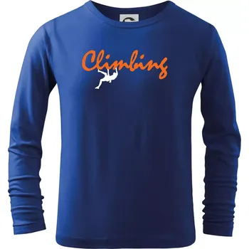 Chlapecké tričko Climbing psací text - Triko dětské Long Sleeve - 122 cm/6 let ( Královská modrá )