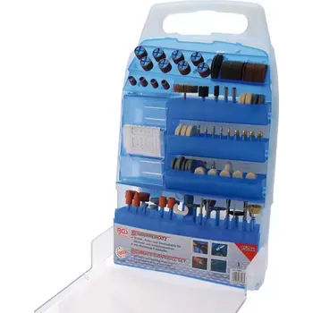 Brusný kotouč sada leštících, brousících a řezacích nástrojů, 150 dílů (BGS108060) (150 dílů sada. Průměr dříku 3,22 mm. Brusný kotouč. Brusný pásek. Brusný vějíř. Více v detailu...)