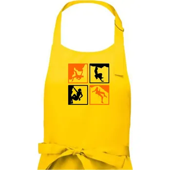 Kuchyňská zástěra Quatro climb - Dámská zástěra na vaření - Univerzální velikost ( Žlutá )