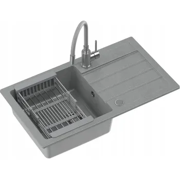 Granitový dřez Jednokomorový granitový dřez Quadron šedý