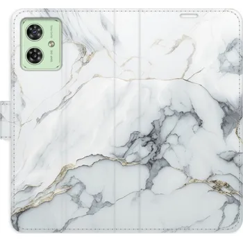 Pouzdro na mobilní telefon Flip pouzdro iSaprio na mobil Motorola Moto G54 5G - SilverMarble 15 s kapsičkami na karty (Knížkové flipové pouzdro iSaprio pro mobil Motorola Moto G54 5G - SilverMarble 15 - elegantní obal s kapsami, stojánkem a magnetickým zavíráním)