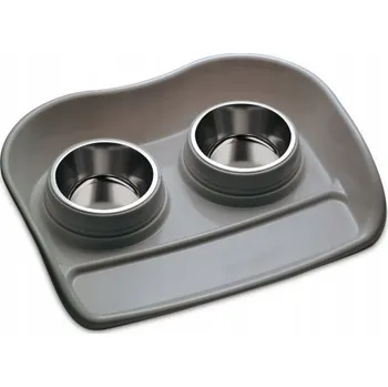 Miska pro psa Sada dvou kovových misek Barry King šedá 0,4 l