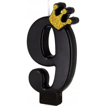 Dortová svíčka Svíčka na narozeninový na dort Číslice 9 ZLATÁ KORUNA Dekorace