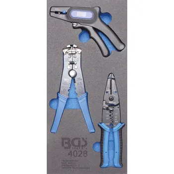 Kleště Nářaďový modul 1/3 - BGS104028 Odizolační kleště. Sada 3 dílů (BGS104028) (modul - odizolovací kleště, rozměry 189 × 408 × 32 mm)