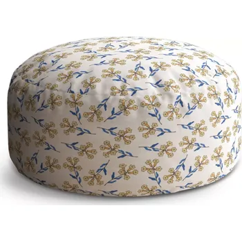 Taburet Sablio Taburet Circle Žluté kvítí: 38x48 cm