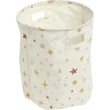 KULATÝ KOŠÍK NA HRAČKY POLYESTER Ø 35 CM VÝŠKA 45 CM BÉŽOVÝ