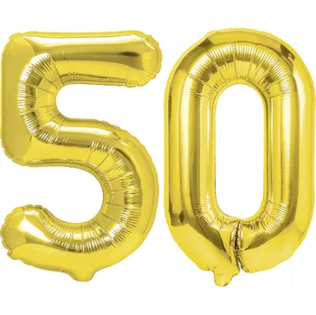 Balónek BALÓNKY ČÍSLICE ZLATÉ 50 K NAROZENINÁM VELKÉ 100CM HELIUM