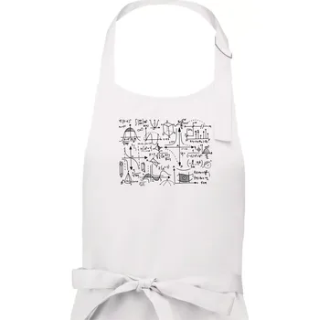 Kuchyňská zástěra Matika na tabuli - Dámská zástěra na vaření - Univerzální velikost ( Bílá )