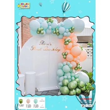 BALÓNKOVÁ GIRLANDA BAREVNÁ MODRÁ RŮŽOVÁ ZELENÁ