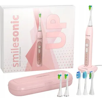 Elektrický zubní kartáček Sonický kartáček Smilesonic UP Pink se 6 náhradními hlavicemi