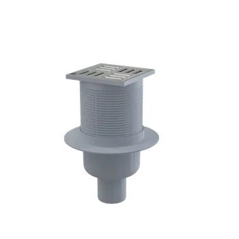 kanalizace ALCA Podlahová vpust 105×105/50 mm přímá, mřížka nerez, kombinovaná zápachová uzávěra SMART APV32