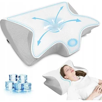 Polštář Chłodząca Poduszka ortopedyczna Profilowana Memory HOMCA 60x14x40 cm | ŠEDÝ