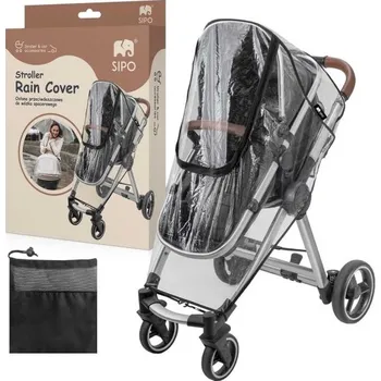 Pláštěnka na kočárek 3v1 Sipo RAINCOAT UNI Transparentní