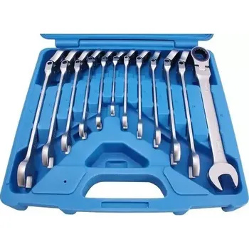 Klíč Očkoploché ráčnové klíče 8 ÷ 19 mm BGS1030950, výkyvné. Sada 12 dílů (BGS1030950) (ráčna 72 zubů, očko s kloubem plusmn90°)