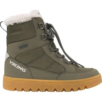 Chlapecká zimní obuv Juniorská zimní obuv VIKING BY NORWAY FLEEK WARM GTX ZIP 41 Khaki, Hnědá, Bílá