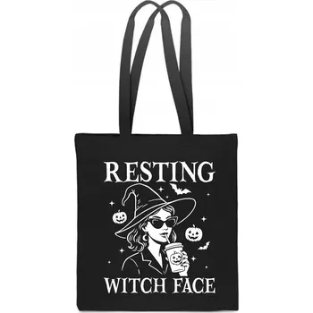 Obraz BAVLNĚNÁ TAŠKA Resting witch čarodějnice vtipná strašidelná sarkasmus TT_875