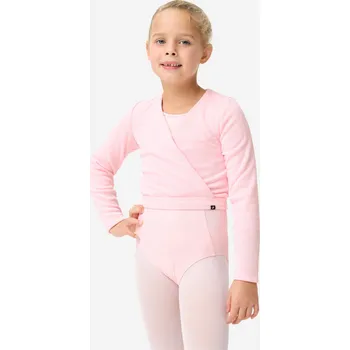 DOMYOS Dívčí baletní blůza zavinovací růžová 10 LET RŮŽOVÁ