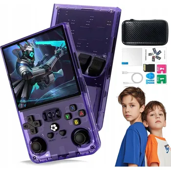 Herní konzole PŘENOSNÁ HERNÍ KONZOLE RETRO S 18000 HRY, 64GB - Fialová