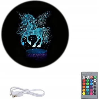 Lampička NOČNÍ LAMPA LED 3D USB SVĚT PONÍKŮ JEDNOROŽEC LAMPA 16 BAREV