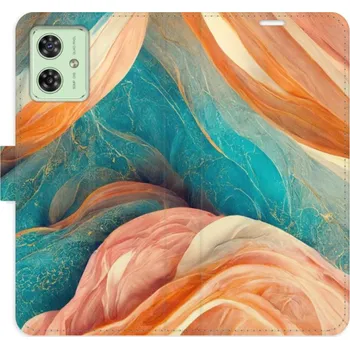 Pouzdro na mobilní telefon Flip pouzdro iSaprio na mobil Motorola Moto G54 5G - Blue and Orange s kapsičkami na karty (Knížkové flipové pouzdro iSaprio pro mobil Motorola Moto G54 5G - Blue and Orange - elegantní obal s kapsami, stojánkem a magnetickým zavíráním)