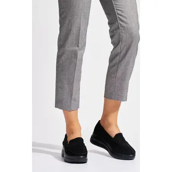 Dámské mokasíny Luxusní dámské mokasíny černé na klínku 41