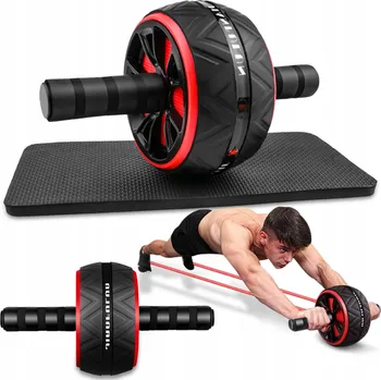 KOLEČKO NA CVIČENÍ POSILOVÁNÍ BŘIŠNÍCH SVALŮ TRÉNINK POSILOVNA + MINI PODLOŽKA