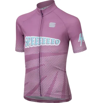 cyklistický dres SPORTFUL Cyklistický dres s krátkým rukávem - SUPER GIRL - fialová 10Y
