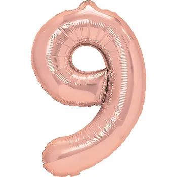 Balónek Fóliový balónek číslice číslo 9 ROSEGOLD narozeniny 40 cm