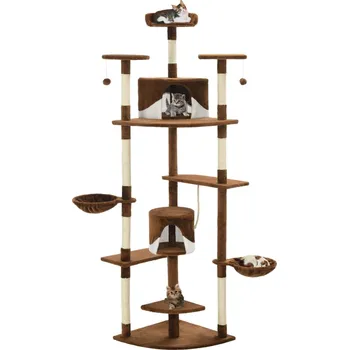 ZBXL Škrabadlo pro kočky sisalové sloupky 203 cm hnědé a bílé