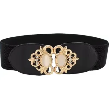 Opasek Dámský strečový elastický pásek na šaty Rolan Černý