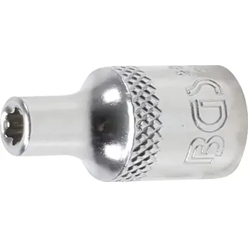 Nástrčná hlavice 1/4" E-profil E4 BGS1026404 (BGS1026404) (Nástrčná hlavice 1/4" E-profil E4 BGS1026404 je určena pro práci s šrouby E-profilu, vyrobena z chrom-vanadiové oceli a vhodná pro ráčny 1/4".)