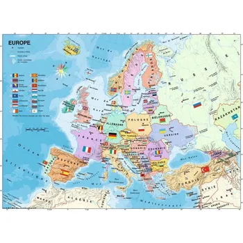 Puzzle Ravensburger Politická mapa Evropy XXL 200 dílků