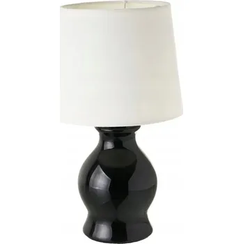 Lampička STOJACÍ STOLNÍ LAMPA NOČNÍ LAMPA 26 CM KERAMICKÁ BÍLO-ČERNÁ KLASICKÁ