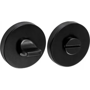 Dveřní kování Kulatá rozeta s WC zámkem, černá matná Gamet