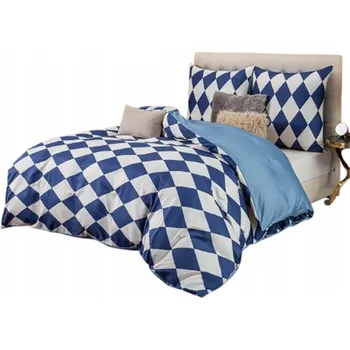 Povlečení Soifox Sada povlečení z mikrovlákna 200 x 200 cm, bílo-modrá