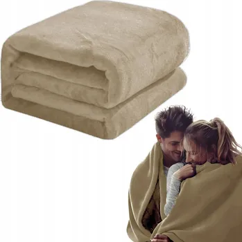 Prostěradlo Přehoz/deka na postel hladký měkký 200x220cm béžový