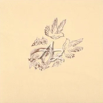 Papírový kapesník ubrousky 33x33cm/20ks 3vrstvé krémový svatební