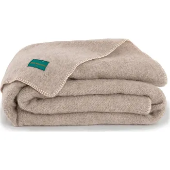 přikrývka Blancheporte Vlněná deka Ourson, francouzská výroba šedobéžová 150x220 cm