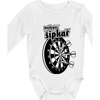 Nejlepší šipkař - Body kojenecké s dlouhým rukávem - Dlouhý r. do 3 měs ( Bílá )