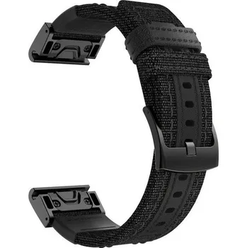 Řemínek na hodinky Nylonový řemínek Ricardo 26mm (pro Garmin Fenix 8/7X/6X (51mm), Tactix aj.), černý, QuickFit